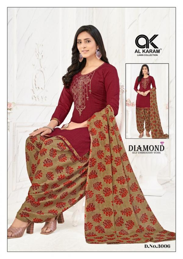 Al karam Diamond Vol-3 Soft Cotton Designer Dress Material